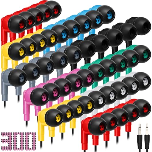 Kigeli 300 Packs Wired Earbuds Bulk, Pure Black - color: Pure Black