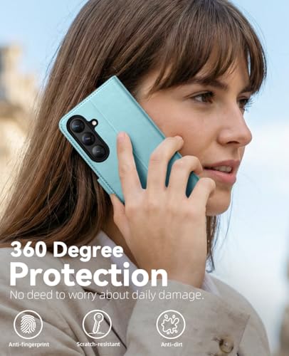OCASE for Samsung Galaxy S26+ Plus Wallet Case, Card Holder, Ice Blue | RFID Blocking, Kickstand, Magnetic Closure, PU Leather Flip Folio, Shockproof TPU Shell, Protective Phone Cover (6.7") 2026 - color: Ice Blue, size: Samsung Galaxy S26 Plus