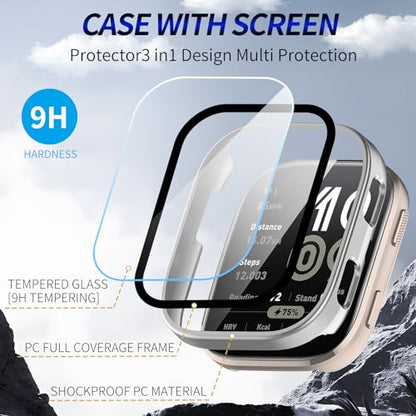 2 Pack for Amazfit Bip 6 Screen Protector Case - color: Silver+Silver