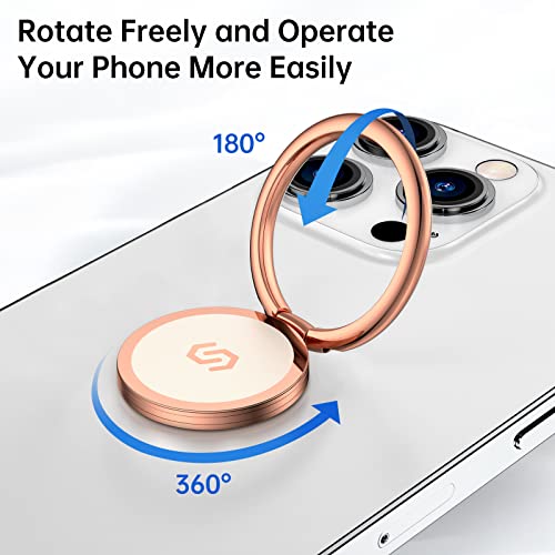 Syncwire Cell Phone Ring Holder Stand, 360 Degree Rotation Finger Ring Kickstand with Polished Metal Phone Grip for Magnetic Car Mount Compatible with iPhone, Samsung, LG, Pixel - Rose Gold - color: Rose Gold, size: 1 Pack
