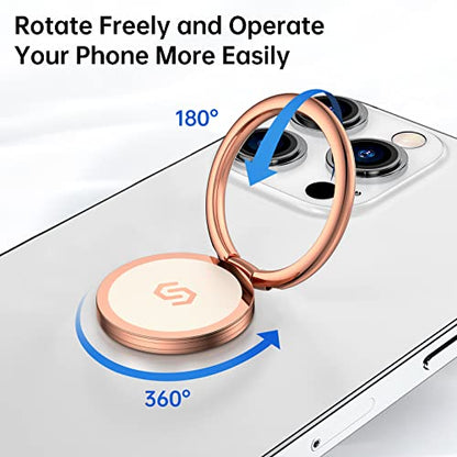 Syncwire Cell Phone Ring Holder Stand, 360 Degree Rotation Finger Ring Kickstand with Polished Metal Phone Grip for Magnetic Car Mount Compatible with iPhone, Samsung, LG, Pixel - Rose Gold - color: Rose Gold, size: 1 Pack