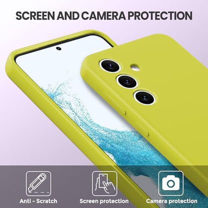 Liquid Silicone Case for Samsung Galaxy S24 5G SM-S921U/S921W, Slim Shockproof Cover for Samsung Galaxy S24 2024, Yellow - color: Yellow Green