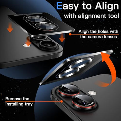 JETech Camera Lens Protector for iPhone 17, Black+Red, 1 Set - size: iPhone 17