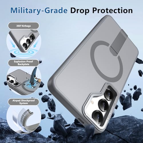 for Samsung 25-Plus Case/Samsung 24-Plus Case with Stand, Gray - color: Gray, size: Galaxy S24/S25 Plus 6.7"