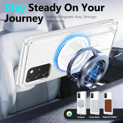 YZB Magnetic for Samsung Galaxy S20+ (Plus) Case, Clear | Compatible with MagSafe | Slim Fit Lightweight Shockproof, Military-Grade Protection, Yellowing Resistant Scratch-Resistant Back - color: Crystal Clear, size: Galaxy S20 Plus