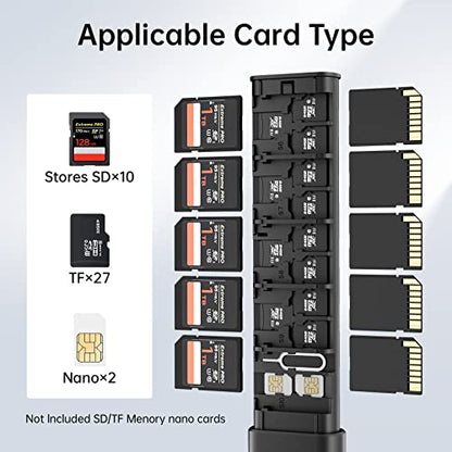 BUDI Pop-up Design 30 Slots Memory Card Case Crush & Shockproof Wallet for 27 Micro SD SDXC SDHC TF Cards and 6 Cards/Micro SDHC/Micro Holder Organizer,Case Storage - size: classic case