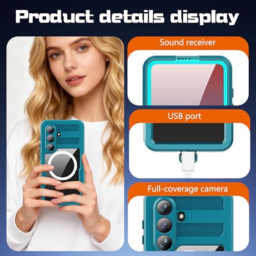 Waterproof Phone Case for Samsung Galaxy S26 Plus Protective Teal - color: Teal, size: Samsung Galaxy S26 Plus