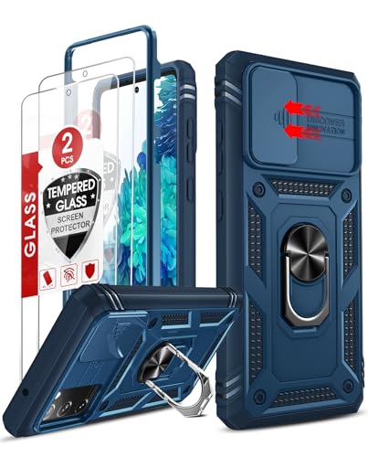 LeYi for Samsung Galaxy S20-FE-5G Phone Case: Phone Case Samsung S20 FE with Magnetic Ring, Armor 2-in-1, Dual Shields, Galaxy S20 FE 5G Cases para Sansumg Mobile S Series Smartphones, Blue - color: Blue, size: Galaxy S20 Fe (6.5'')