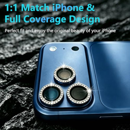 KLEVCOOZ for iPhone 17 Pro/iPhone 17 Pro Max Camera Lens Protector Bling