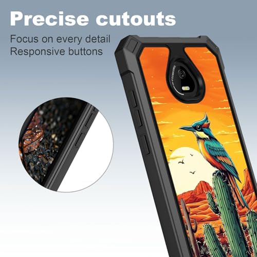 for Schok Volt Sv67q Sv67332 Case with Screen Protector, Military Grade Drop Protection, Dual Layer Hybrid Shockproof Protection TPU Phone Case for Schok Volt Sv67q, Artistic Bird - color: Artistic Bird