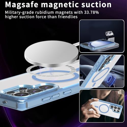 Lunivop for Samsung Galaxy s25 Ultra Case Hard [Compatible with Magsafe Wireless Charging] Yellowing Resistant Magnetic Cover Clear para S 25 Ultra 6.9 '' 5G 2025 Rugged Best Phone Cases Light Blue - color: Light Blue, size: Compatible with Samsung Galaxy