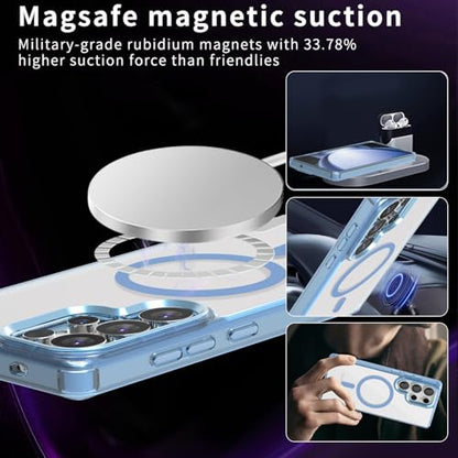 Lunivop for Samsung Galaxy s25 Ultra Case Hard [Compatible with Magsafe Wireless Charging] Yellowing Resistant Magnetic Cover Clear para S 25 Ultra 6.9 '' 5G 2025 Rugged Best Phone Cases Light Blue - color: Light Blue, size: Compatible with Samsung Galaxy