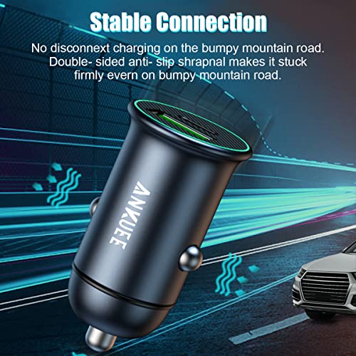 Ankuee USB-C Car Charger, PD 60W and QC3.0 30W