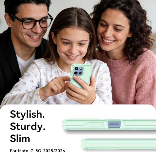 for Motorola Moto G 5G 2025/2026 Case with HD Screen Protector, Moto G Play 2026 Heavy Duty Shockproof Military Grade Full Body Protection Phone Cover (Jade Green) - color: Jade Green