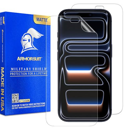 ArmorSuit 2-Pack Paper-Feel Matte Screen Protector for iPhone 17 Pro (6.3-Inch) – Case Friendly MilitaryShield Anti-Glare Film, Made in USA - size: iPhone 17 Pro 6.3" Matte