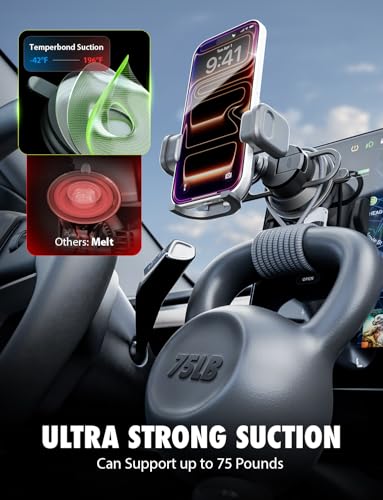 Bracketron TripGrip Pro Tesla Phone Holder, Suction Cup, 360° Rotation