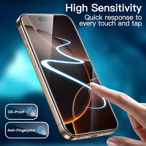 JETech Screen Protector for iPhone 16 Pro Max, 3-Pack | 9H Tempered Glass, HD Clear, Anti-Scratch Protection, Easy Installation Tool - size: iPhone 16 Pro Max