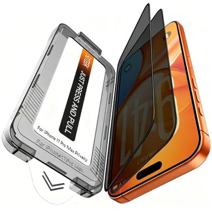 Privacy Screen Protector for iPhone 17 Pro Max Dust-Free Tray 2-Pack