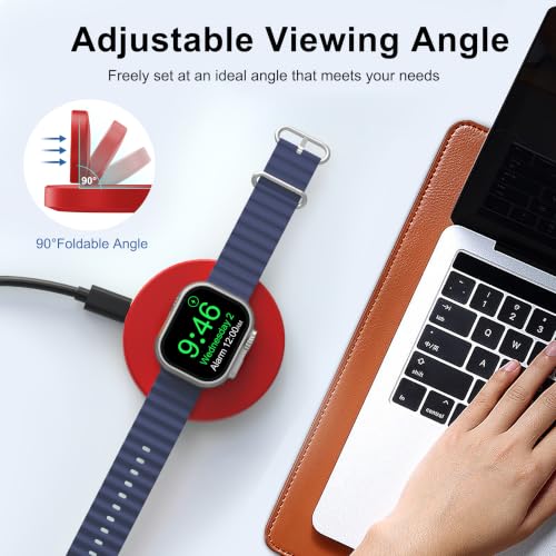 Upgraded for Apple Watch Charger, Foldable Travel Fast Charging Dock - color: Red, size: USB A