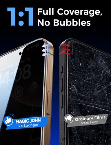 MAGIC JOHN 2 Pack for iPhone 16 Pro 6.3 inch Privacy Screen Protector - size: iPhone 16Pro-6.3 inch