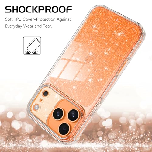 YINLAI Compatible with iPhone 17 Pro Max Case 6.9-Inch,Crystal Sparkle Anti-Yellowing Upgraded Full Camera Protection Supports Wireless Charging Slim Shockproof Protective Phone Cover (Clear Glitter) - color: Clear Glitter, size: iPhone 17 Pro Max 6.9"