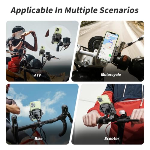 LOKTENWO Bike Motorcycle Phone Mount with Aluminum Alloy Mounting Base