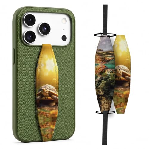 Switchbands Animal Phone Grip Strap 2 Pack – Reversible Elastic Strap, Adhesive-Free No Damage, Drop Protection, Arthritis Friendly, Wireless Charging Compatible, Universal Fit – Psychedelic Turtle - color: Psychedelic Turtle, size: Pack of 2