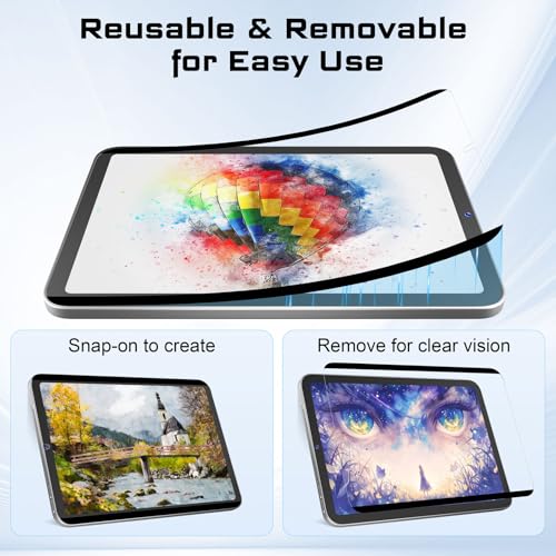 Magnetic Paper Screen Protector for iPad Mini 7 2024 (A17 Pro) & iPad Mini 6 8.3 Inch,Detachable and Reusable Nano Adsorption High Sensitive Anti Glare Matte Film for Note-Taking,Drawing, Art - size: Magnetic iPad mini 8.3