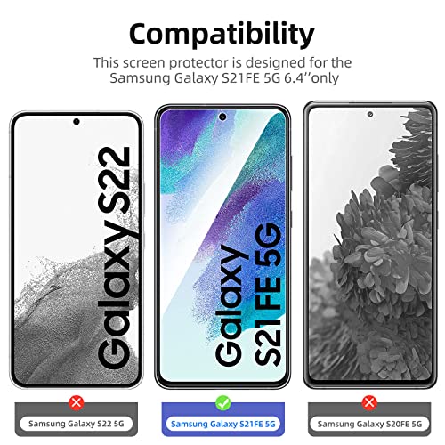NEW'C for Samsung Galaxy S21 FE 5G Screen Protector Tempered Glass - size: S21 FE 6.4 inches