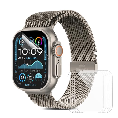 5 Pack Screen Protector for Apple Watch Ultra 3/ Ultra 2 / Ultra 49mm – Self-Healing EPU Film, HD Clear, Bubble-Free, Easy Installation, High Response Touch, Flexible Soft Film for iWatch Ultra 49 mm - size: 49mm