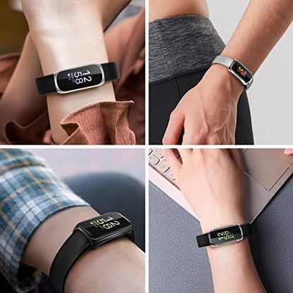 FINTIE 3 Pack Case Compatible with Fitbit Inspire 3 2 HR, Flexible Soft Full-Around watch Screen Protector TPU Case Cover Bumper Shell, Black/Clear/Silver - color: Black+Clear+Silver