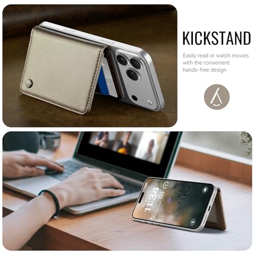 for Magsafe Magnetic Phone Wallet Card Holder, Elegant Titanium - color: Elegant Titanium