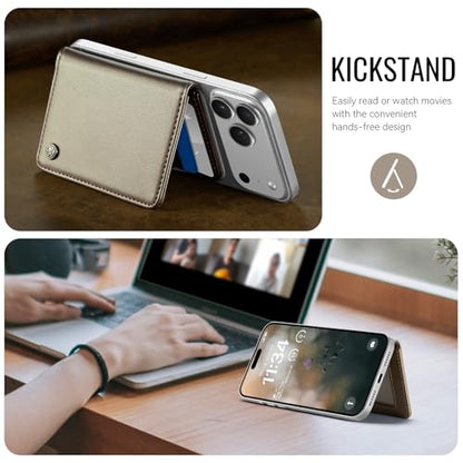 for Magsafe Magnetic Phone Wallet Card Holder, Elegant Titanium - color: Elegant Titanium