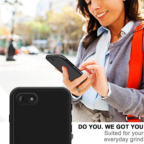 Diverbox for iPhone SE 2020 Waterproof Case iPhone 8 Waterproof Case,Waterproof Shockproof IP68 Full-Body Sturdy Case Built-in Screen Protector for Full Sealed Cover 4.7 in (Black) - color: Black