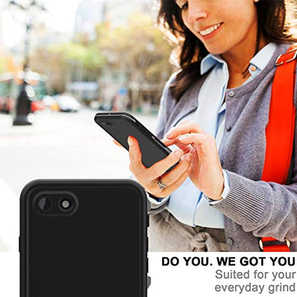 Diverbox for iPhone SE 2020 Waterproof Case iPhone 8 Waterproof Case,Waterproof Shockproof IP68 Full-Body Sturdy Case Built-in Screen Protector for Full Sealed Cover 4.7 in (Black) - color: Black