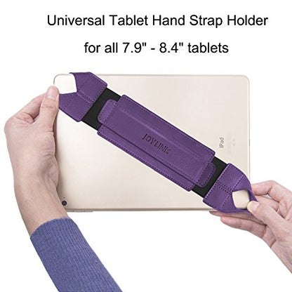 Universal Tablet Hand Strap Holder, Joylink 360 Degrees Swivel Leather Handle Grip with Elastic Belt, Secure & Portable for 7.9" Tablets (Samsung Asus Acer Google Kindle iPad Mini), Purple - color: Purple