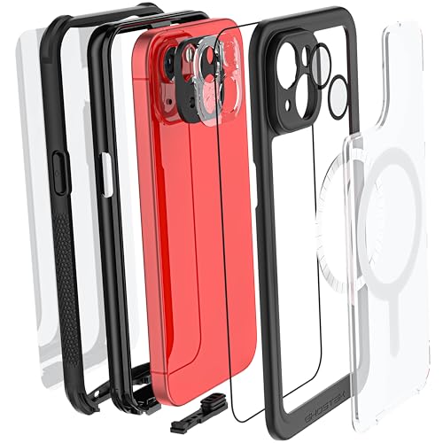 Ghostek Nautical Waterproof Apple iPhone 15 Case with Holster Belt Clip - Screen & Camera Protector, MagSafe Compatible, Rugged Heavy Duty (6.1 Inch, Clear) - color: Clear, size: iPhone 15