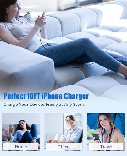 2 Pack 40W Fast Charger for iPhone 17 16 15 Pro Max Charger Fast Charging - color: Black, size: 2pack-(6+6+6+6)ft