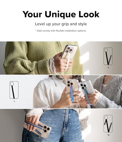 Ringke Band Strap Phone Grip for Women, Slim Lightweight Cute Universal Phone Strap Designed for iPhone, Galaxy, Pixel Case - color: Aurora