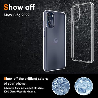 Silicone Clear for Moto G 5G 2022 Case,Ultra Thin with Comfort Grip | Soft Slim-Fit TPU Moto G 5g 2022 Phone Cover,Non-Slip,Shockproof Protection,Scrath-Resistant - size: Moto g 2022