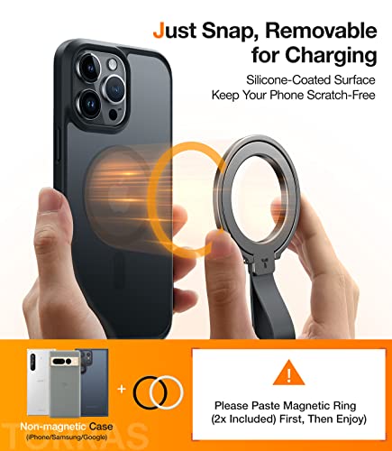TORRAS (Gen6.0) Magnetic Phone Grip Ring Holder Kickstand, Bronze Black - color: Brown Black w/ Braided Nylon Strap