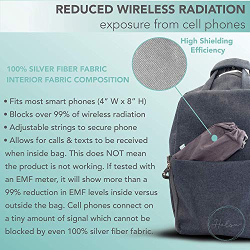 Halsa EMF Shield Sleeve for Cell Phone - Signal Blocking Anti-EMP Pouch - Smartphone Protection Case Against Radiation, EMF, 5G, RFID - Grey - 4x8 Inch Fits Most Phones - color: Gray