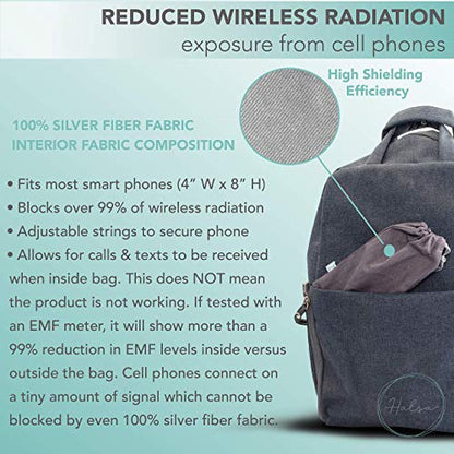 Halsa EMF Shield Sleeve for Cell Phone - Signal Blocking Anti-EMP Pouch - Smartphone Protection Case Against Radiation, EMF, 5G, RFID - Grey - 4x8 Inch Fits Most Phones - color: Gray