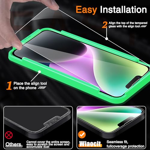 Wiaocit Tempered Glass Screen Protector for iPhone 14 - size: iPhone 14-6.1 Inch