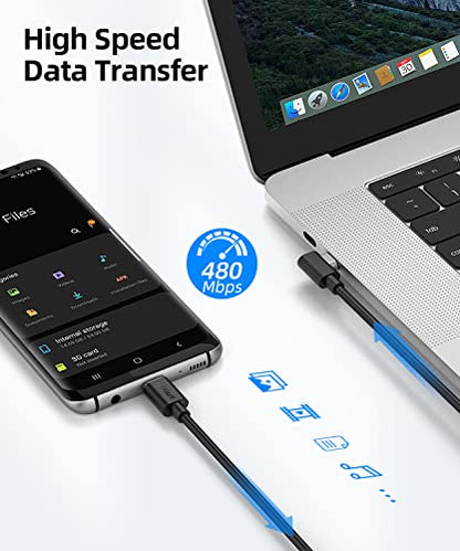 SUNGUY [2-Pack, 5FT Right Angle 60W PD USB-C to USB-C Fast Charge Cable for iPhone 17 16 15 Pro Max, Galaxy S25/S24/S23/Z Fold 3, MacBook Air/Pro, iPad Pro 2020, Pixel - color: Black, size: 5ft