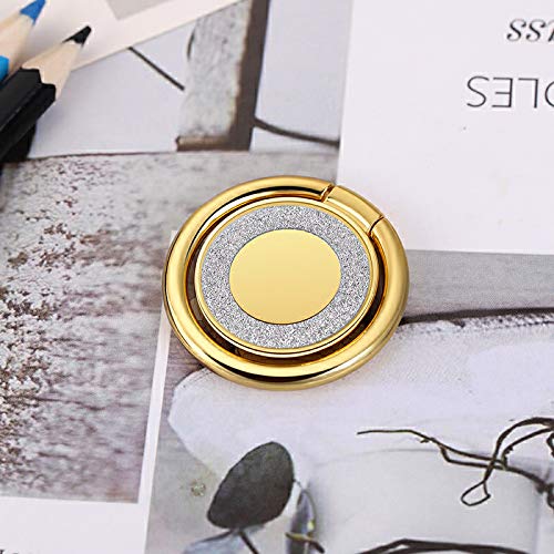 Cell Phone Ring Holder Finger Kickstand Turns 360° Degrees & 180° Degrees Adjustable to Fit Your Needs Helps Stabilize Phone for Selfies iPhone Stand Phone Grip Circle Bling 52014 (Gold) - color: Gold