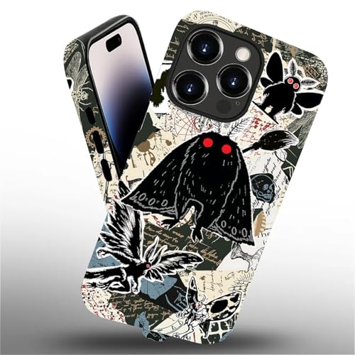 Case for iPhone 14 Pro Max, Dual Layer Phone Cover, Mothman Collage | Shockproof Hybrid Phone Case, Soft TPU and Hard PC, Durable Anti-Scratch Protection - color: Mothman Collage, size: Iphone 14 Pro Max