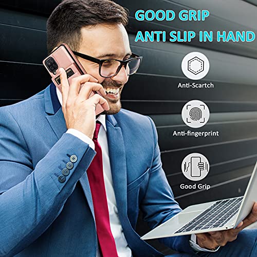 Phone Case for Samsung Galaxy A42 5G with Tempered Glass Screen Protector Credit Card Holder Wallet Cover Stand Leather Cell Accessories Glaxay A 42 G5 Gaxaly 42A S42 4G 2021 Cases Women Rose Gold - color: Rose Gold