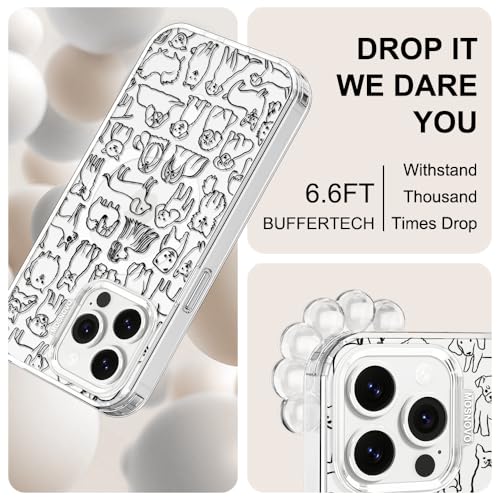 MOSNOVO Case for iPhone 13 Pro, [Compatible with Magsafe] [Buffertech 6.6ft Military-Grade Drop Protection] [Anti Peel Off Tech] Clear Phone Case Design - Doodle Dog - color: Doodle Dog, size: iPhone 13 Pro