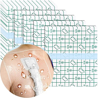 Waterproof Shower Protector Bandage 10x12 inch for Large Port Surgery Incisions Guard Tattoo Second Skin Healing Aftercare Cover Bath Patch Transparent Film Clear Adhesive Wounds Dressing (Pack of 25) - size: 10x12 Inch (Pack of 25)